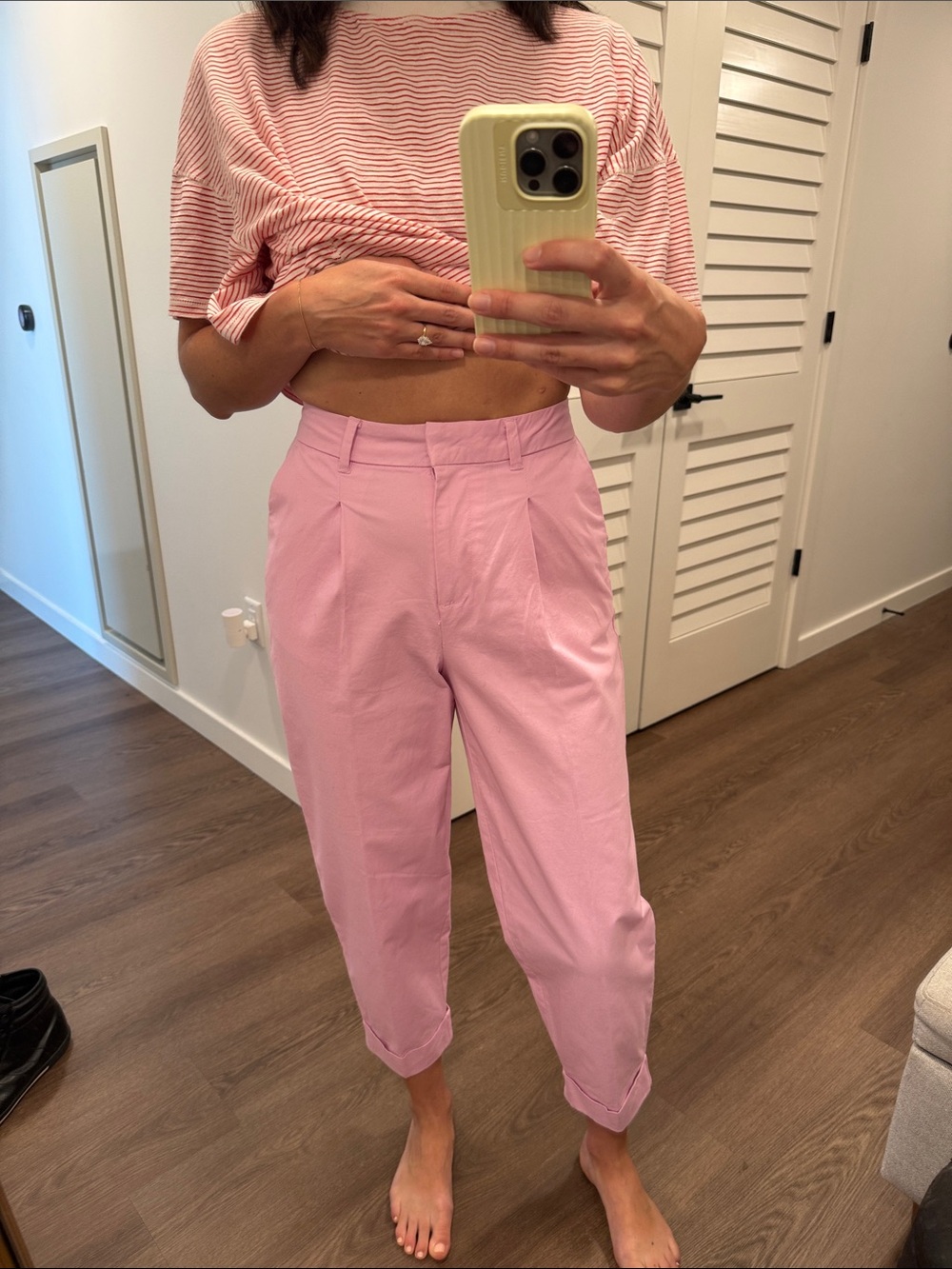 Vero Moda High-Waist Pink Cropped Trousers